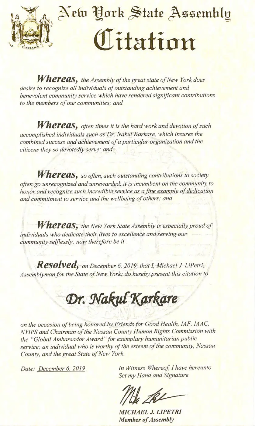 NY State Assembly Citation