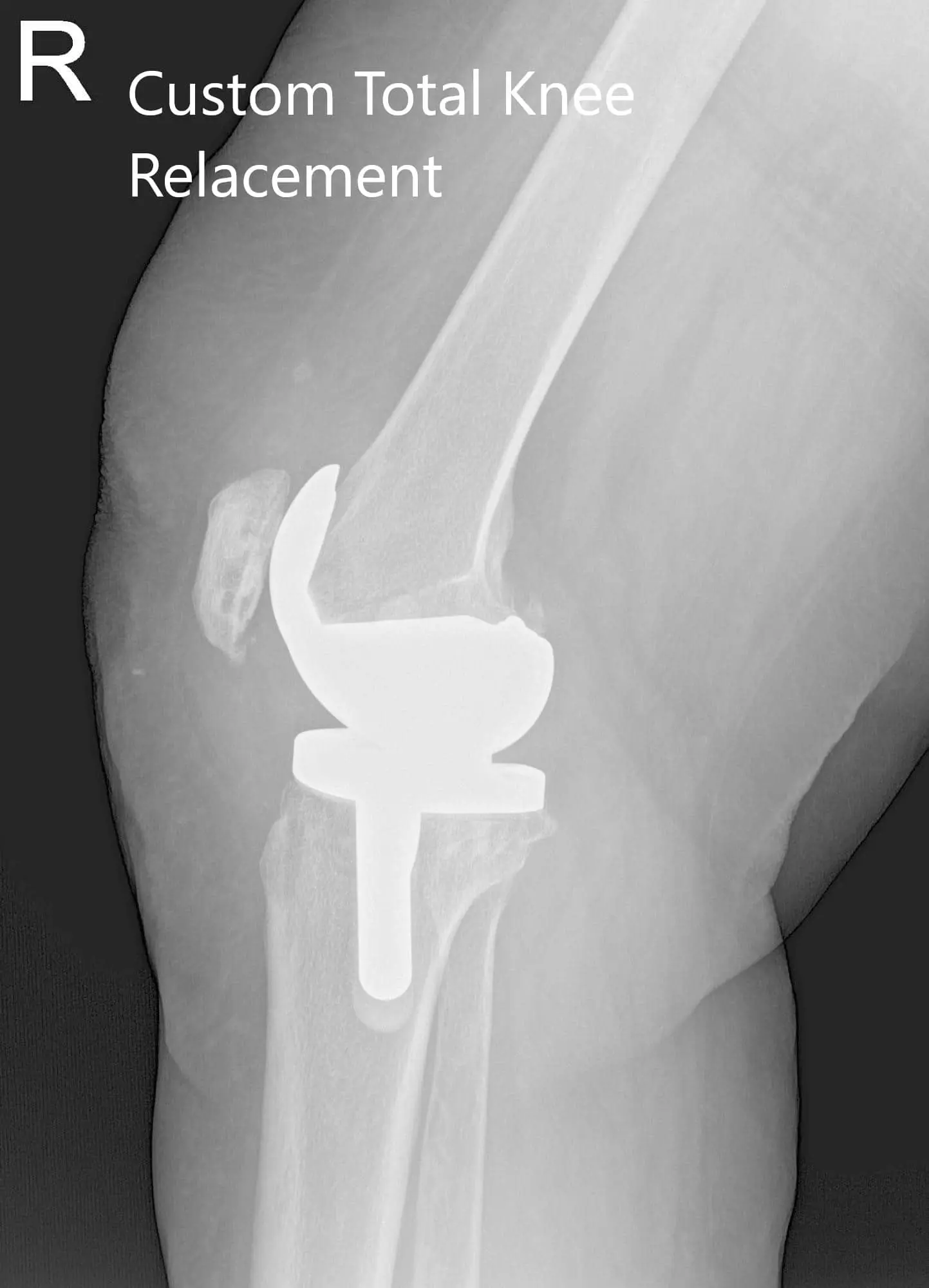 Postoperative X-ray of the right knee showing AP and lateral views - img 2