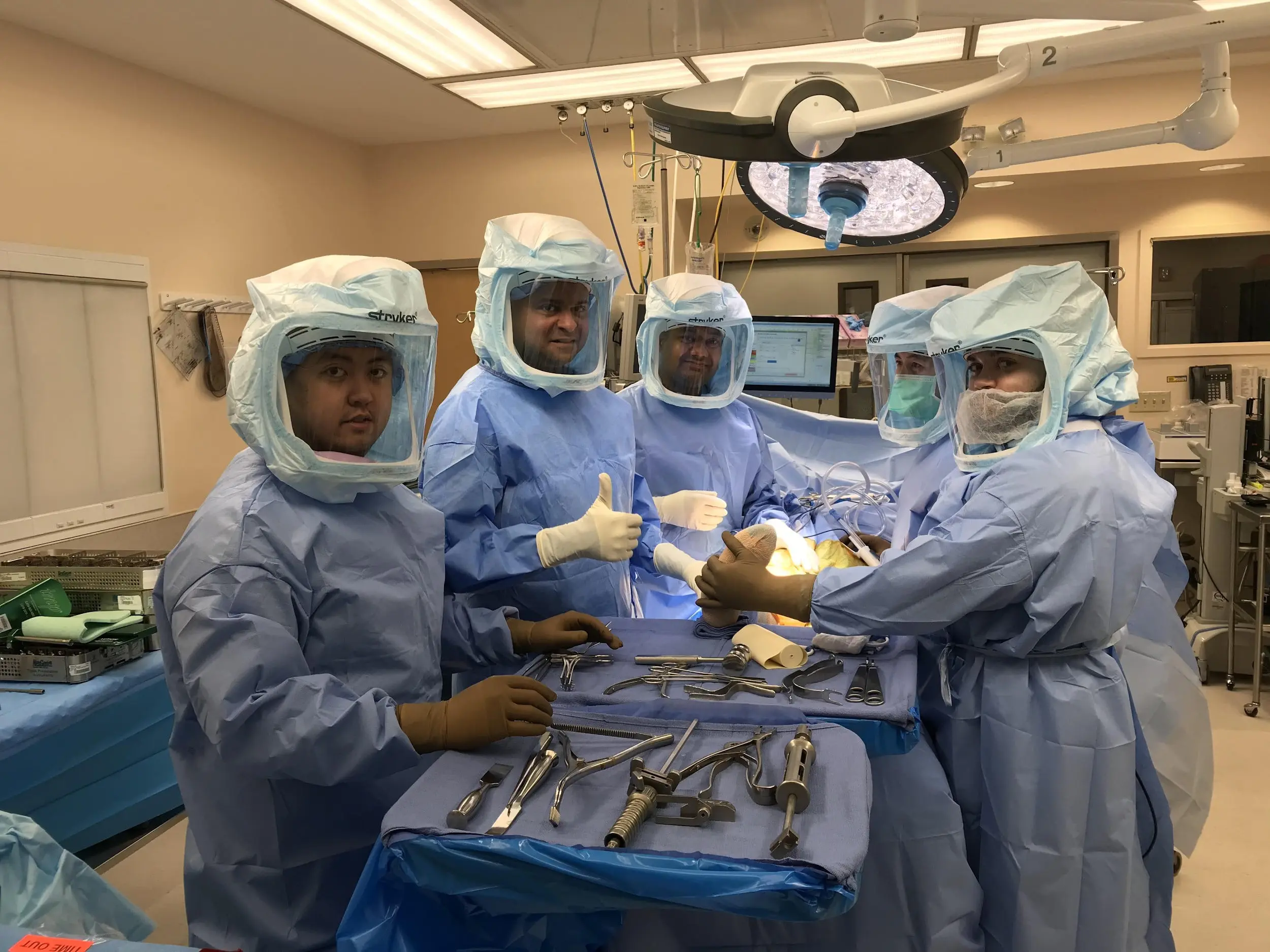 Doctors performing surgery