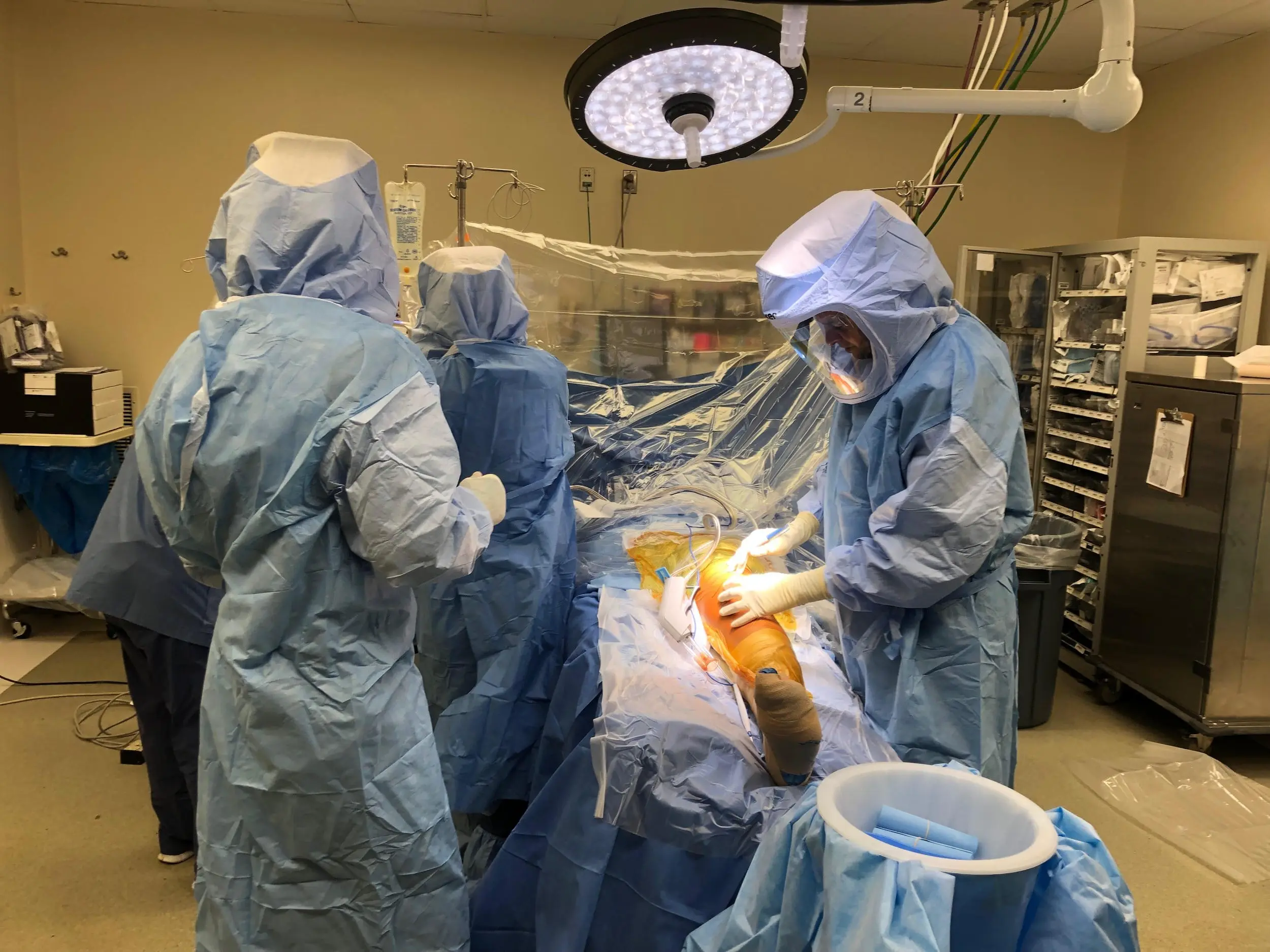 Doctors performing surgery