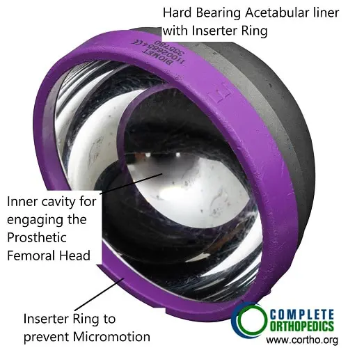 Hard bearing acetabular liner
